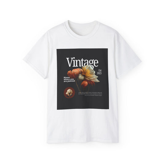Vintage Floral Unisex Tee, Comfortable Cotton Shirt, Perfect Gift for Nature Lovers, Casual Outfit, Graphic T-shirt, Eco-Friendly Fashion