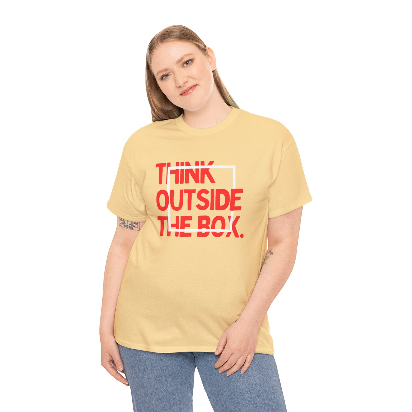 Creative Thinking Unisex Cotton Tee - Thin Out of Box, Inspirational Shirt, Motivational Gifts, Trendy Top for All Occasions, Perfect for Dreamers
