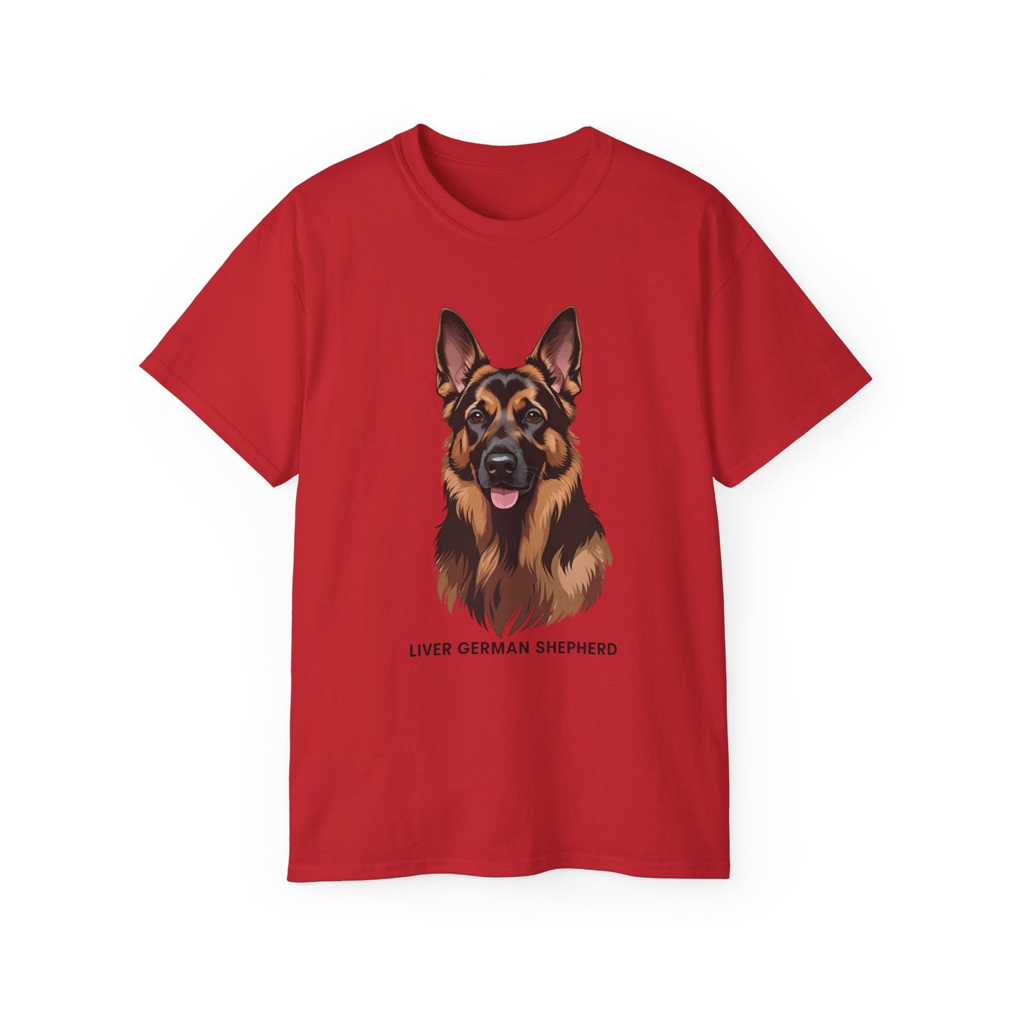 Liver German Shepherd Tee, Dog Lover Shirt, Pet Owner Gift, Animal Print T-Shirt, Unisex Graphic Tee, Birthday Present for Dog Lovers