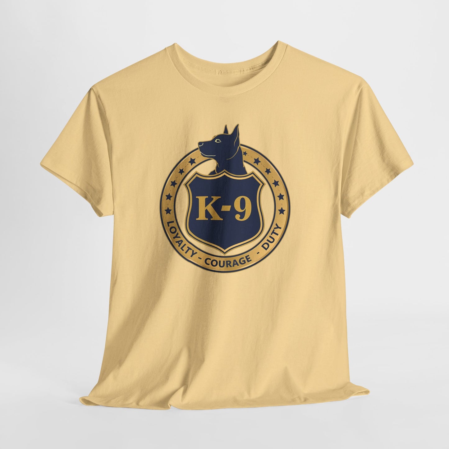 K-9 Police Unisex Heavy Cotton Tee - Loyalty Courage Duty | Dog Lover Gift, Law Enforcement Apparel, Dog Training Shirt