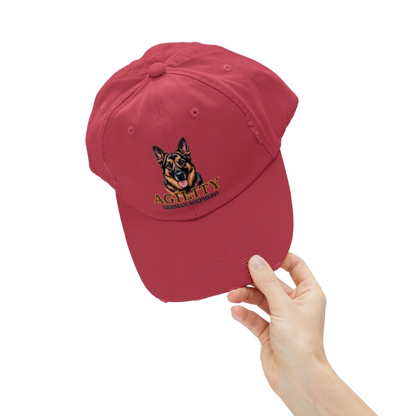 German Shepherd Agility Cap, Distressed Unisex Baseball Hat, Dog Lover Gift, Pet Training Accessory, Outdoor Sports Apparel
