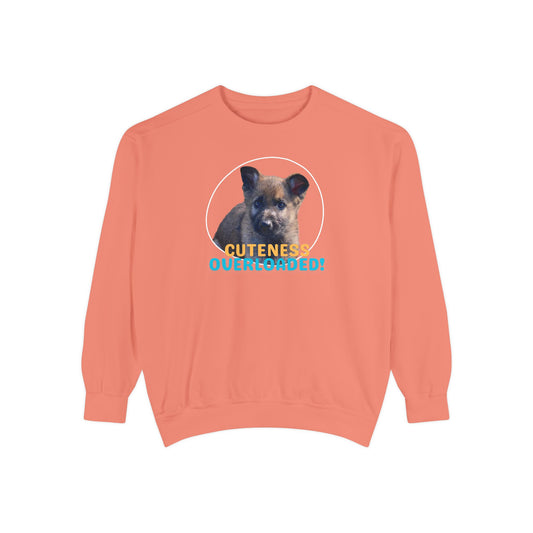 Unisex Dog Lover Hoodie With a Cute Sable German Shepherd Puppy and Caption Cuteness Overloaded