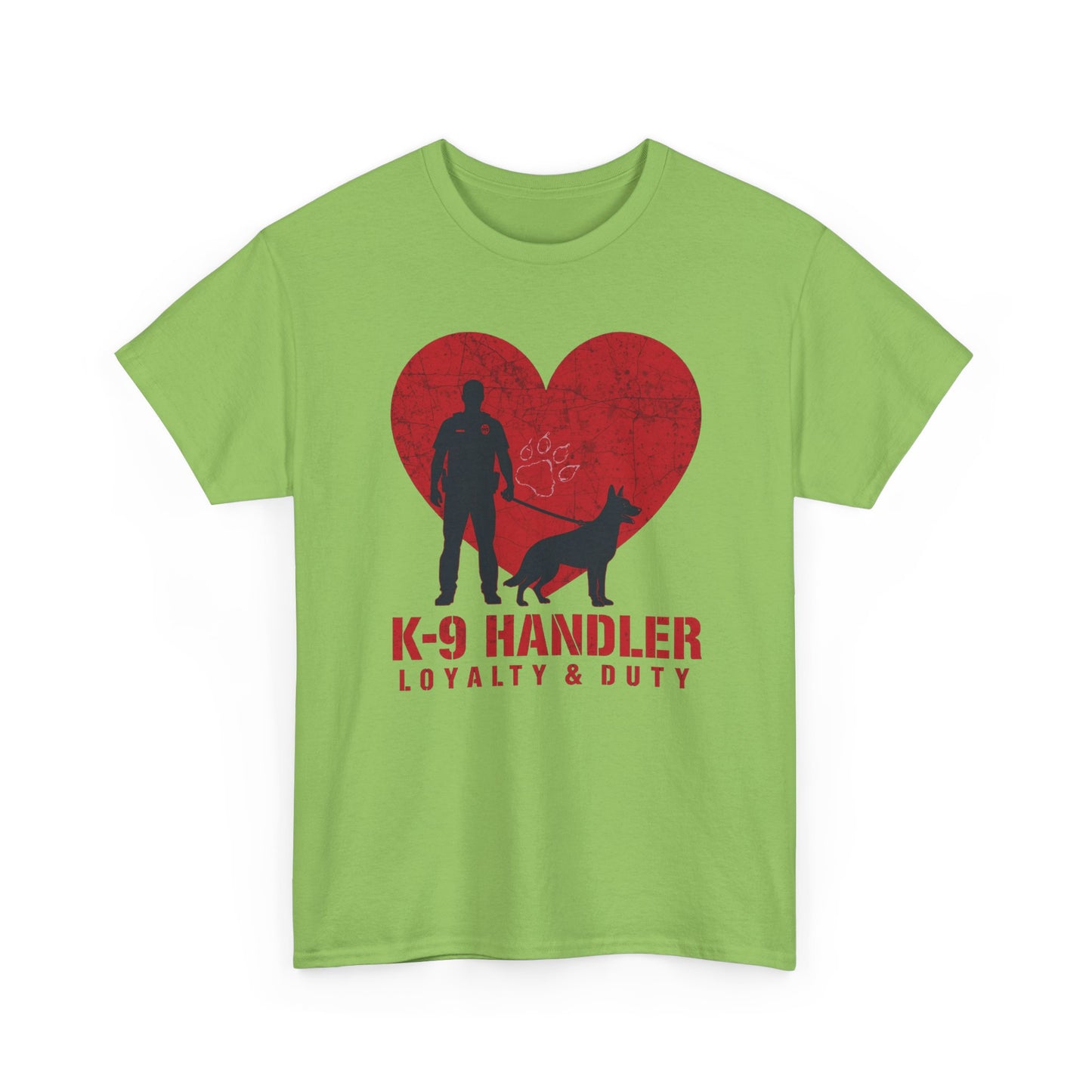 K-9 Handler Heavy Cotton Tee - Loyalty & Duty Shirt, Dog Lover Gift