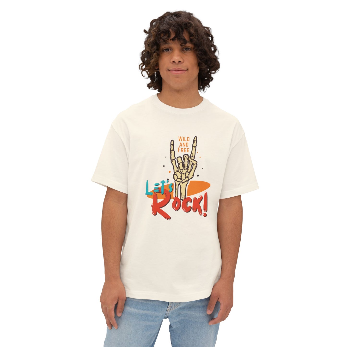 Let's Rock Unisex Oversized Tee - Wild & Free Graphic Shirt, Casual Tee, Music Lover Gift, Festival Wear, Summer Style