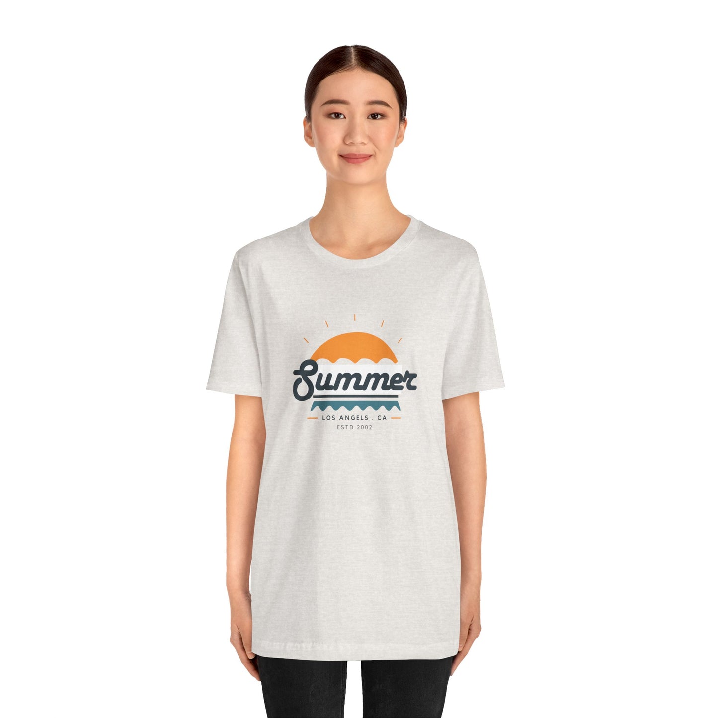 Summer Vibes Unisex Jersey Short Sleeve Tee, Beach Shirt, Casual Summer Wear, Gift for Friends, Coastal Adventure Top, LA Style Tee