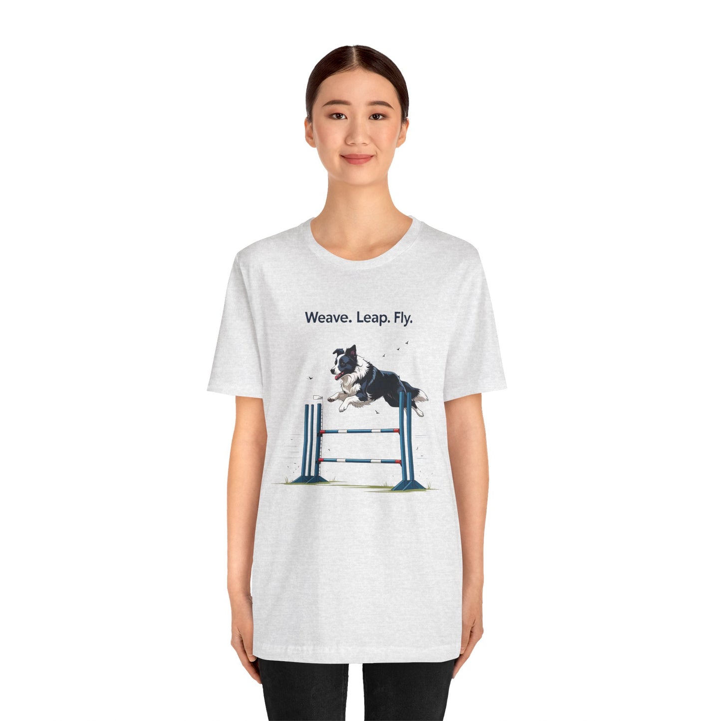 Dog Agility Spirit T-Shirt, Weave Leap Fly Tee, Gifts for Dog Lovers, Pet Enthusiasts, Animal Lovers T-Shirt, Casual Wear, Dog Show Gear