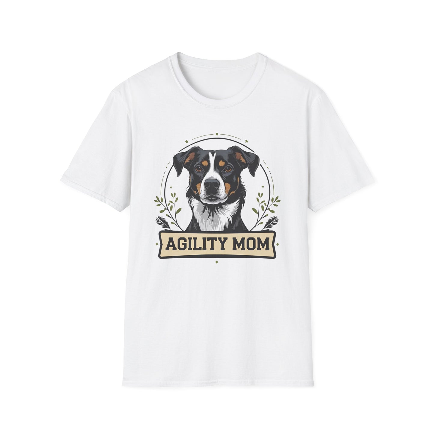 Agility Mom Unisex Softstyle T-Shirt | Perfect Gift for Dog Lovers, Pet Moms, Agility Enthusiasts, Women’s Dog Apparel, Casual Wear