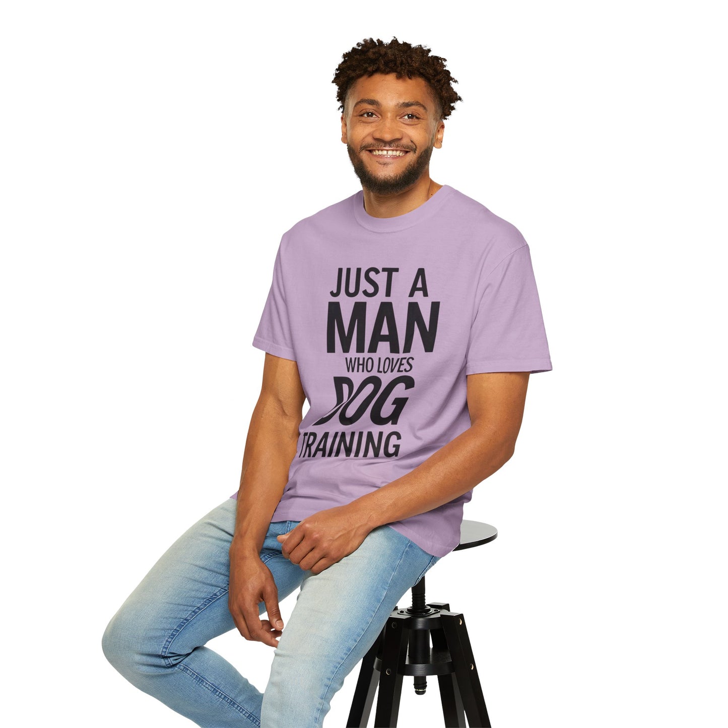 Dog Training Enthusiast T-Shirt - Just a Man Who Loves Dog Training, Pet Lover Gift, Casual Comfort Wear, Dog Owner Apparel, Gift for Dog Lovers