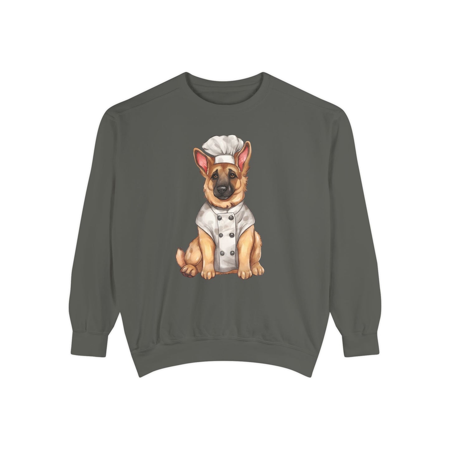 Chef German Shepherd Unisex Garment-Dyed Sweatshirt - Cute Dog Lover Gift