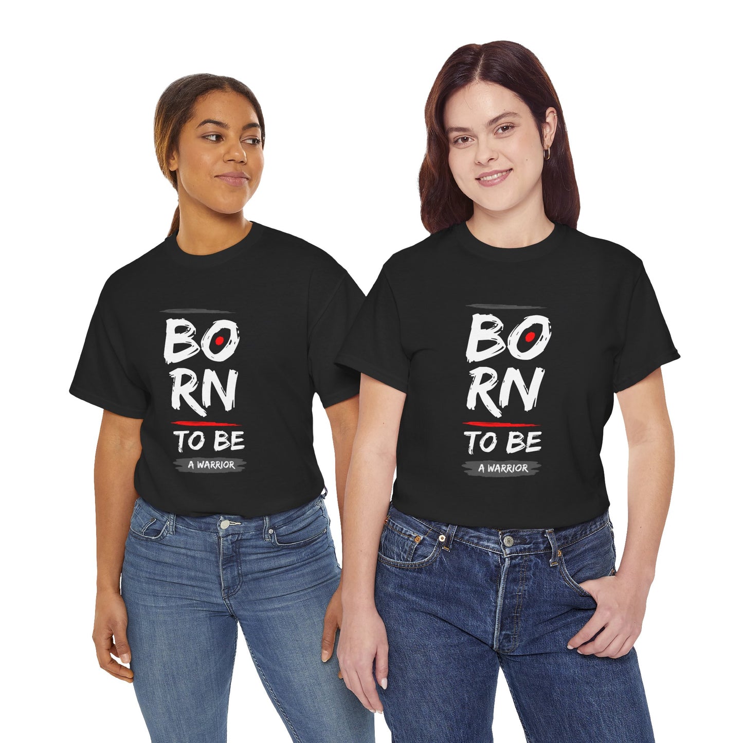 Born to Be a Warrior Unisex Heavy Cotton Tee, Inspirational Shirt for Veterans, Motivational Gift, Fitness Apparel, Casual Wear