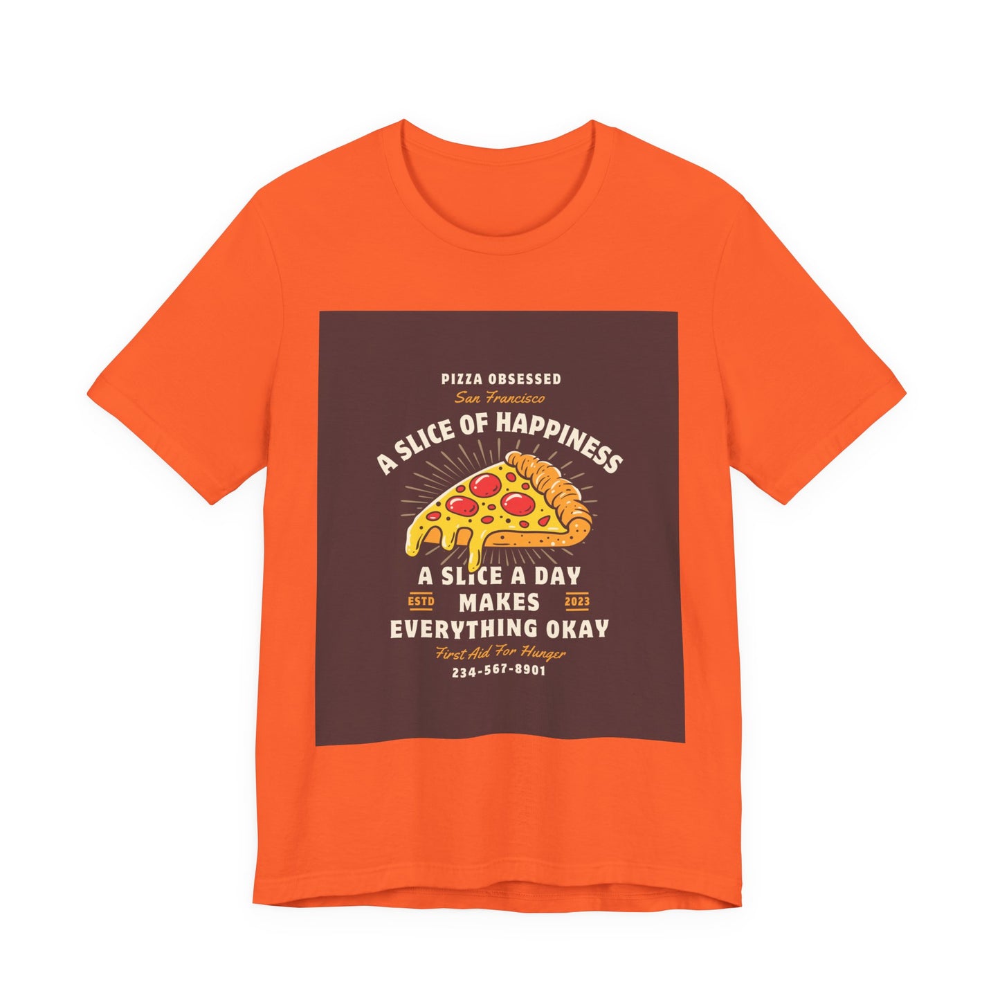Pizza Lover's Happiness Tee, Fun Unisex T-Shirt, Casual Wear, Gift for Foodies, Pizza Party Attire, Comfortable Daily Shirt