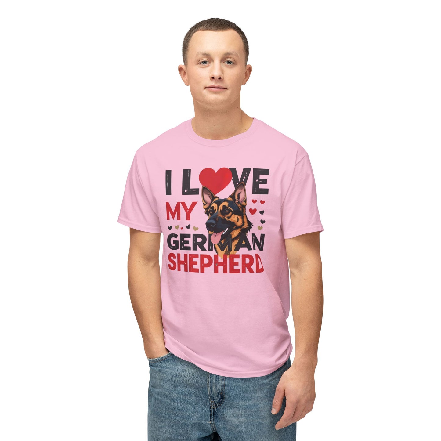 I Love My German Shepherd T-Shirt, Cute Dog Lover Gift, Pet Parent Apparel, Dog Adoption Celebration, Canine Lover's Tee