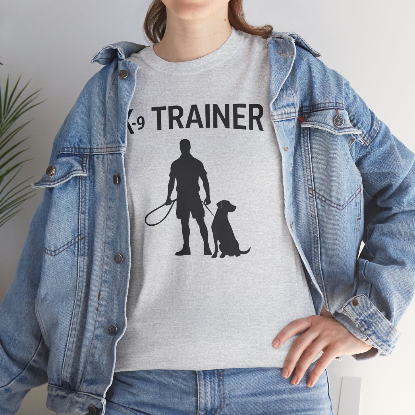K-9 Trainer Heavy Cotton T-Shirt, Dog Owner Gift, Police Dog Shirt, Animal Enthusiast Apparel, Casual Style Tee