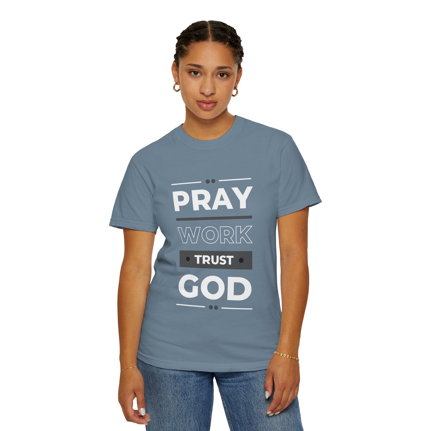 Faith-Inspired Garment-Dyed T-shirt, Inspirational Tee, God Trust Shirt, Religious Apparel, Motivational Gift, Unisex Fashion