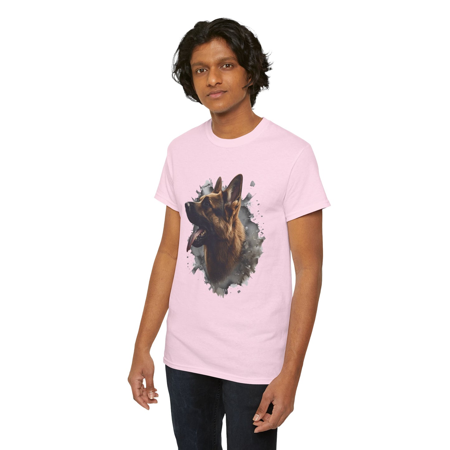 German Shepherd Lover Tee With 3D Design, Unisex Cotton Shirt, Dog T-Shirt, Pet Lovers Gift, Animal Enthusiast Apparel
