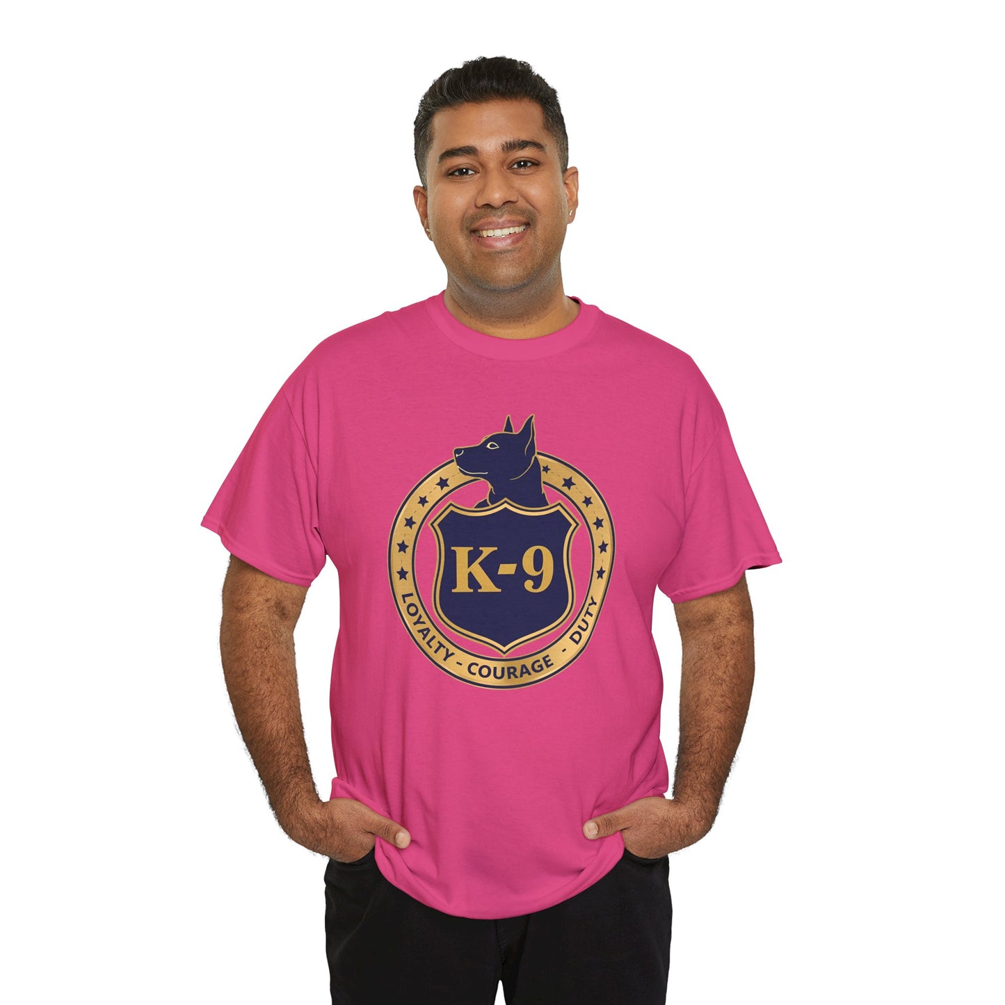 K-9 Police Unisex Heavy Cotton Tee - Loyalty Courage Duty | Dog Lover Gift, Law Enforcement Apparel, Dog Training Shirt