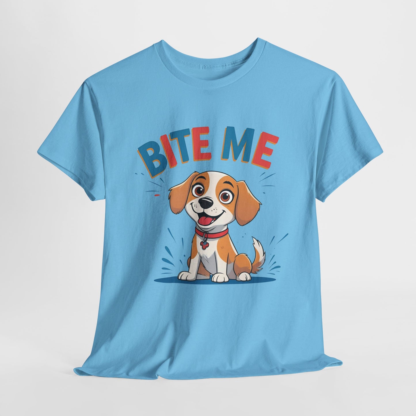 Playful Dog Lover Tee, Bite Me Unisex Cotton T-Shirt for Dog Trainers, Funny Gift for Dog Lovers, Cute Dog Apparel