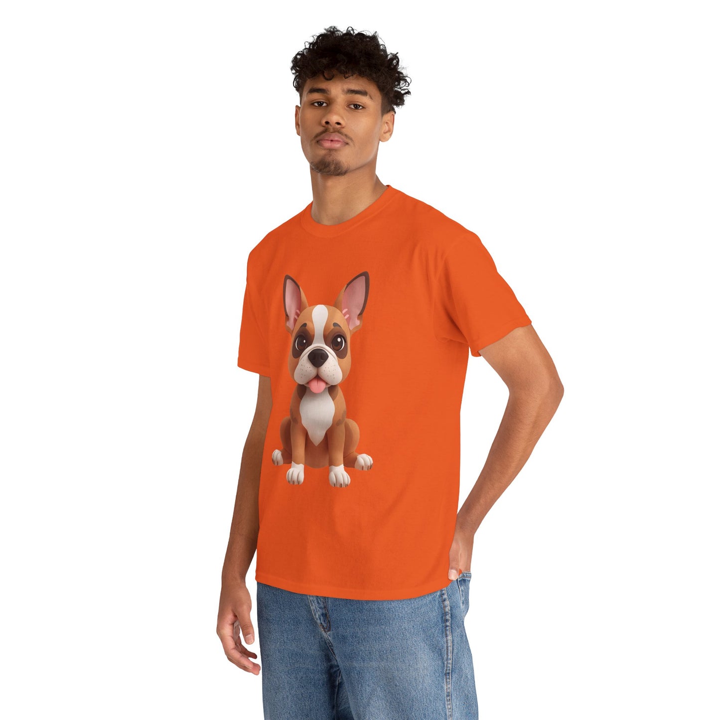 Cute 3D French Bulldog T-Shirt Unisex Heavy Cotton Tee, Dog Lover Gift