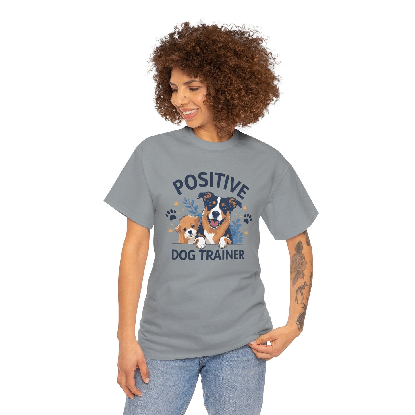 Positive Dog Trainer Tee, Dog Lover Gift, Unisex Cotton T-Shirt, Pet Training Apparel, Animal Care, Casual Dog Shirt