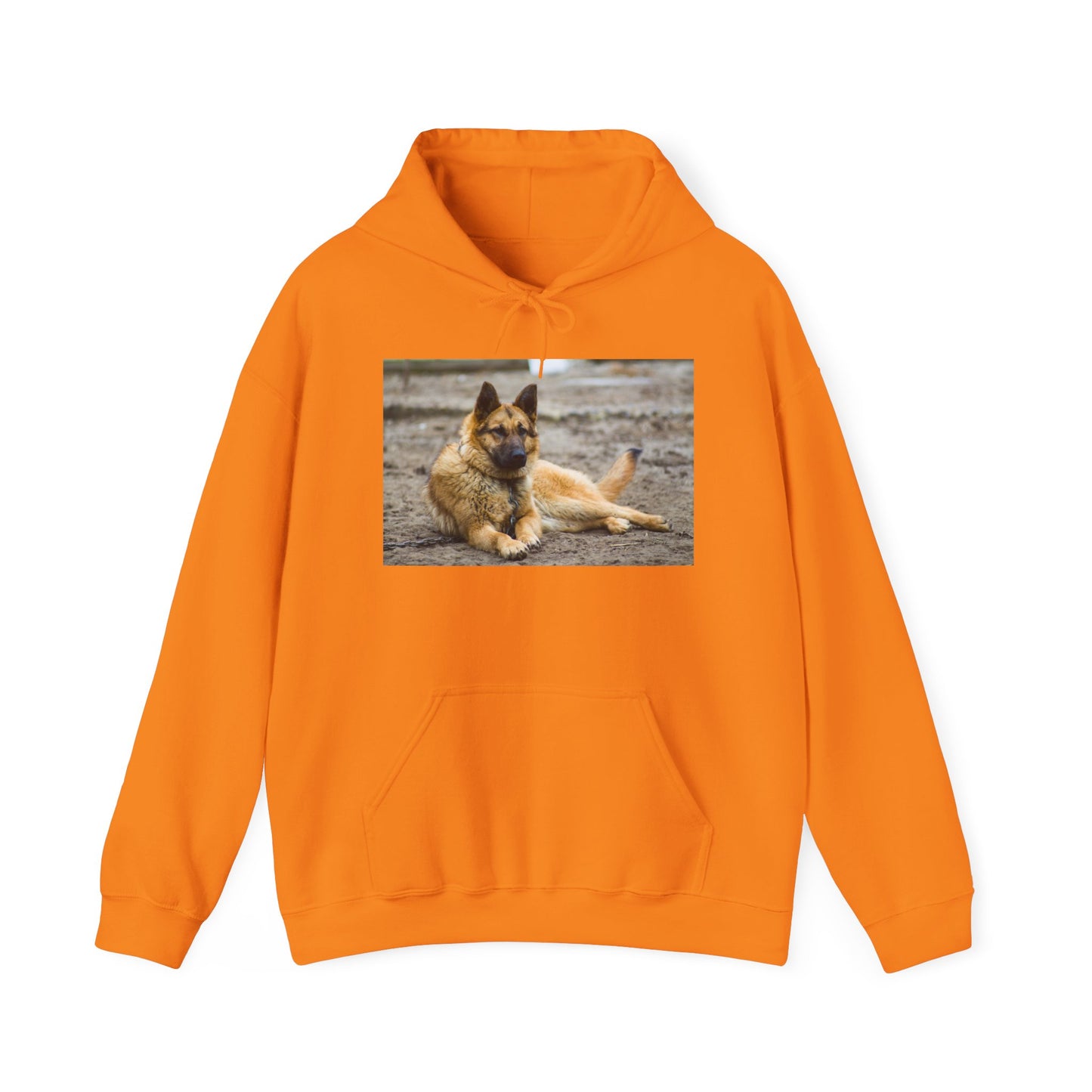 Unisex Hoodie With a Beautiful Tan German Shepherd Lying on the Ground