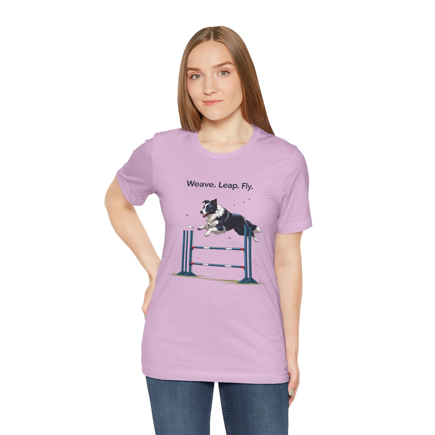 Dog Agility Spirit T-Shirt, Weave Leap Fly Tee, Gifts for Dog Lovers, Pet Enthusiasts, Animal Lovers T-Shirt, Casual Wear, Dog Show Gear