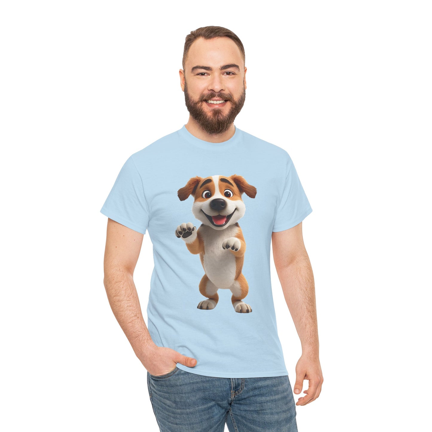 Cute Dog 3D Graphic Tee, Unisex Heavy Cotton T-Shirt, Dog Lover Gift, Fun Casual Wear