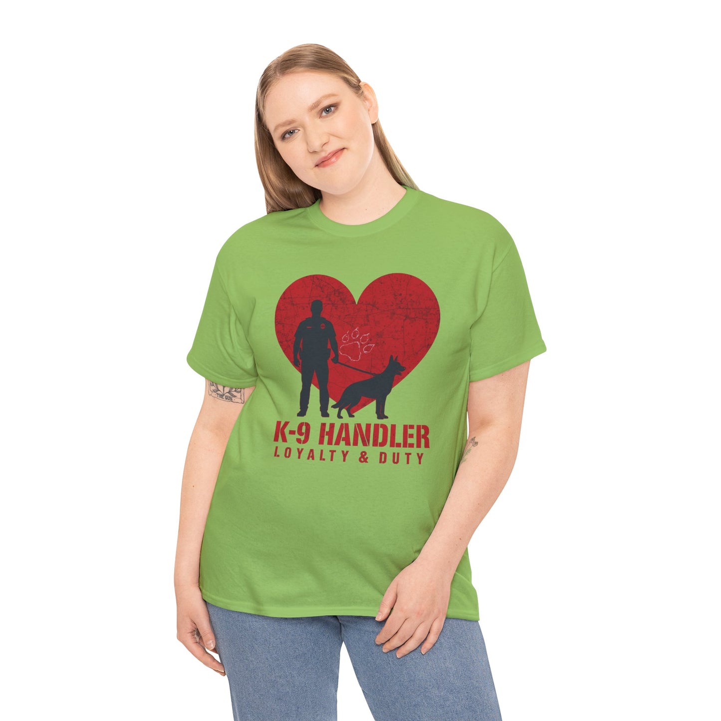 K-9 Handler Heavy Cotton Tee - Loyalty & Duty Shirt, Dog Lover Gift