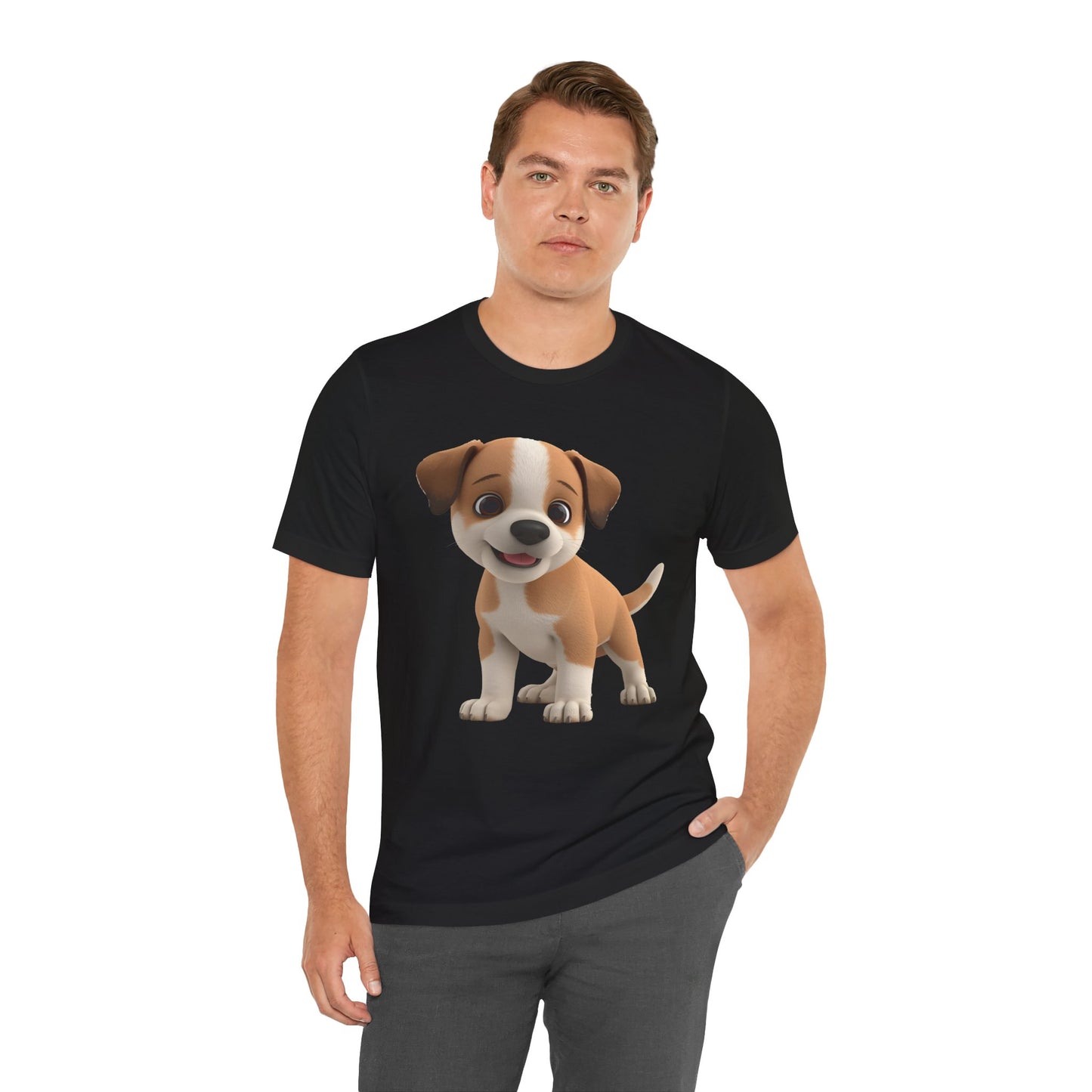 Cute Dog 3D Graphic Tee, Fun Animal Shirt, Dog Lover Gift, Playful Fashion Statement