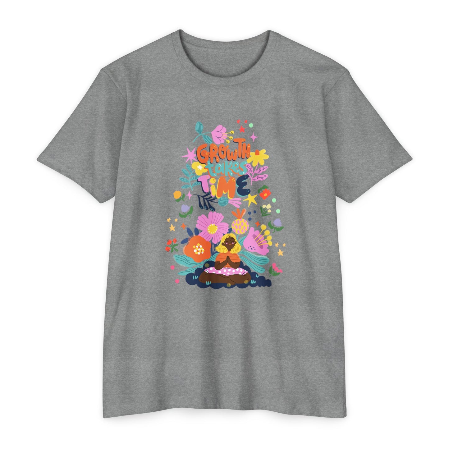 Growth Takes Time Floral Unisex T-Shirt, Spring Tee, Inspirational T-Shirt, Casual Wear, Unique Gift Idea