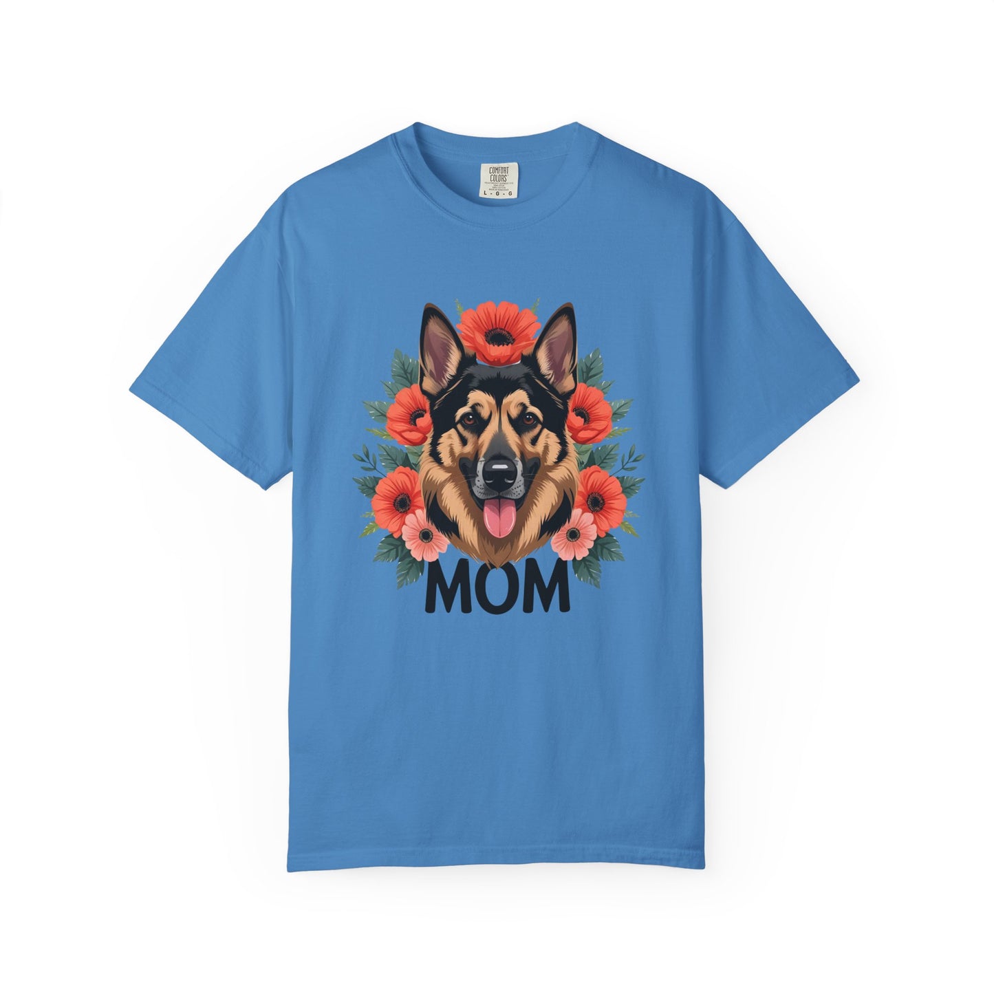 Floral German Shepherd Dog Mom T-Shirt, Perfect Gift for Dog Lovers, Mother’s Day, Birthday, Casual Wear, Comfortable Everyday Tee