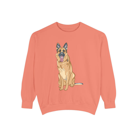 Unisex Dog Lover Sweatshirt With a Graphic of a German Shepherd Sloppily Standing