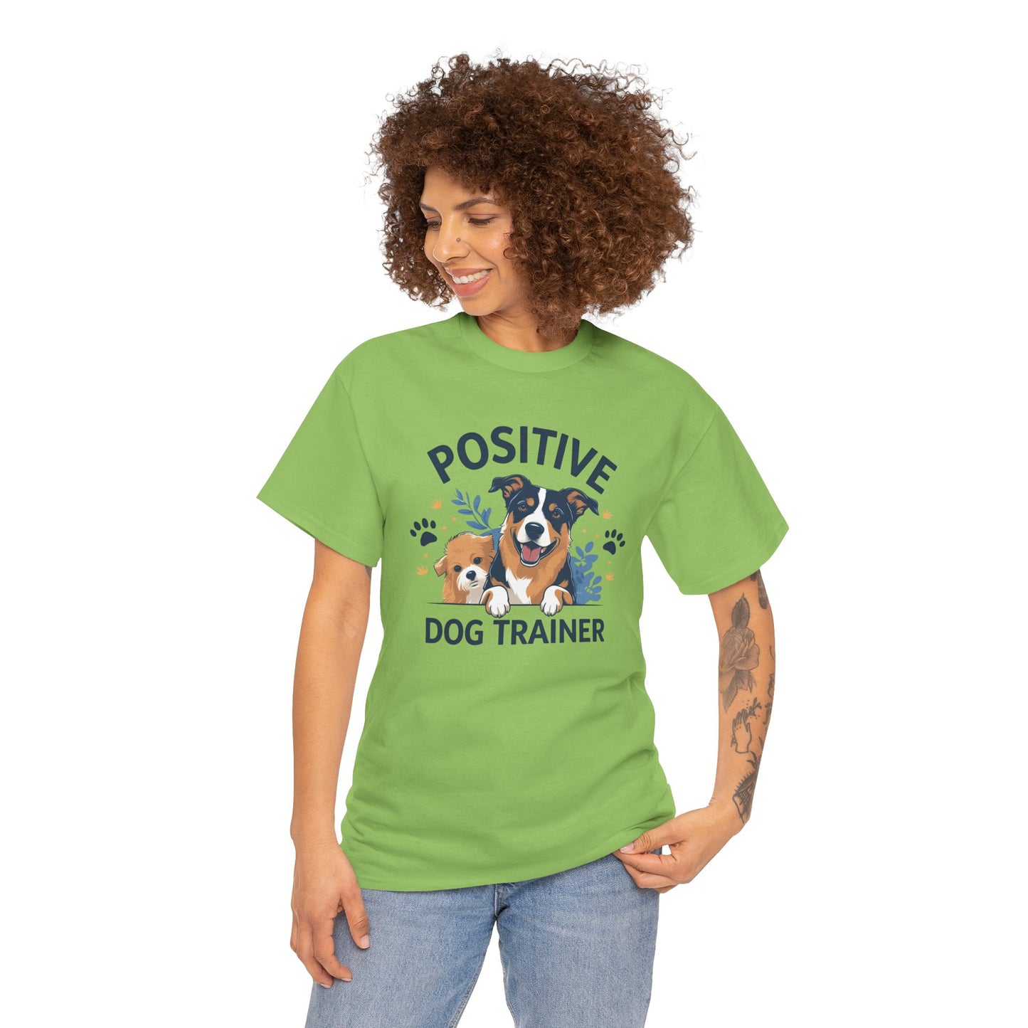 Positive Dog Trainer Tee, Dog Lover Gift, Unisex Cotton T-Shirt, Pet Training Apparel, Animal Care, Casual Dog Shirt