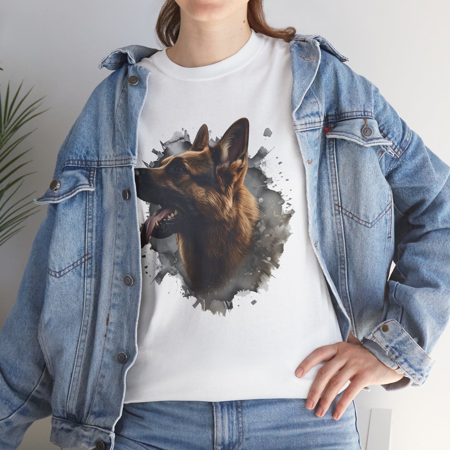 German Shepherd Lover Tee With 3D Design, Unisex Cotton Shirt, Dog T-Shirt, Pet Lovers Gift, Animal Enthusiast Apparel