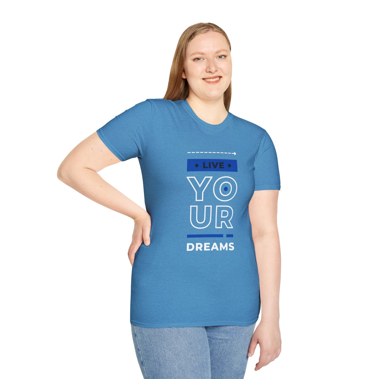 Live Your Dreams Unisex Softstyle T-Shirt, Inspirational Tee, Motivational Gift, Casual Wear, Daily Reminder, Empowerment Top