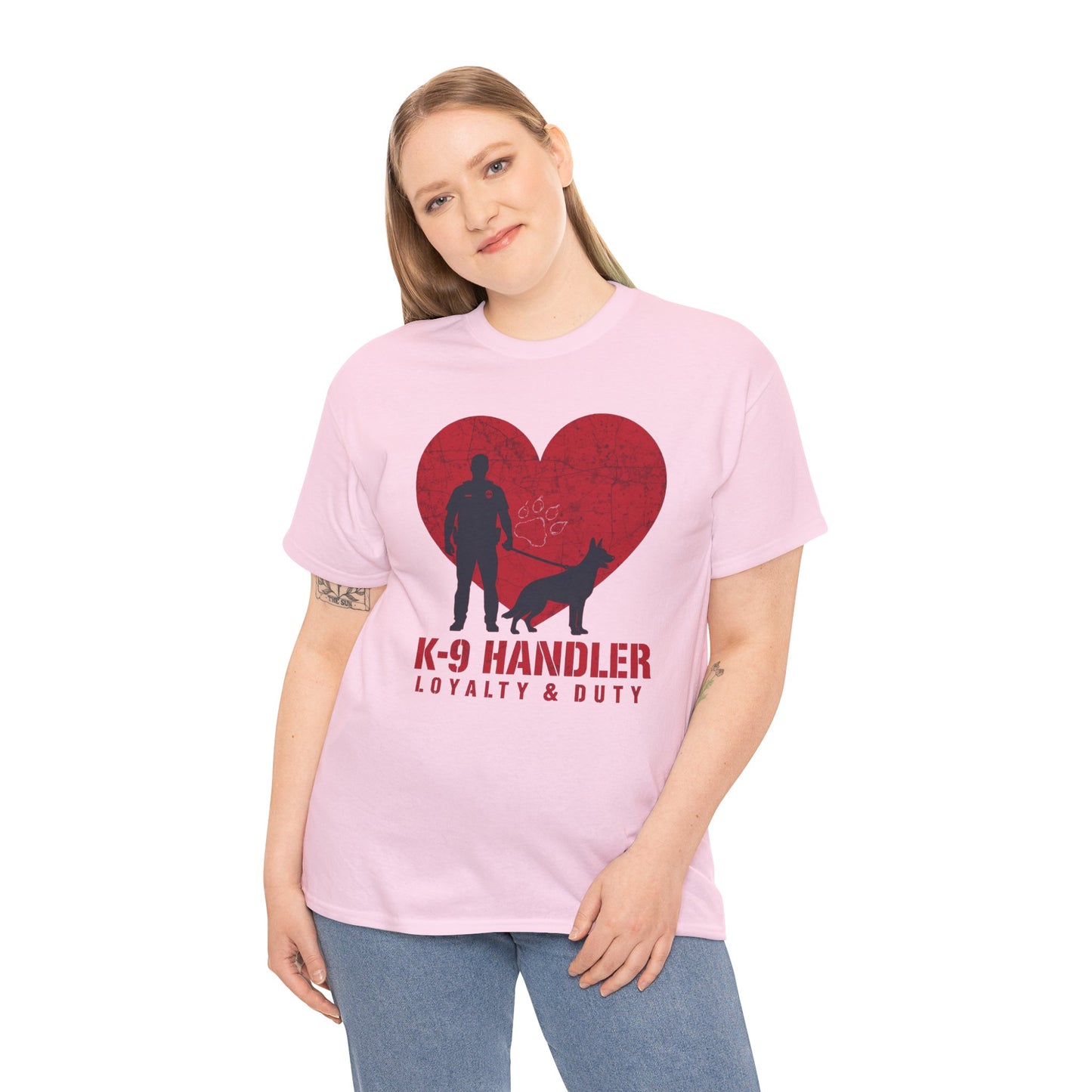 K-9 Handler Heavy Cotton Tee - Loyalty & Duty Shirt, Dog Lover Gift