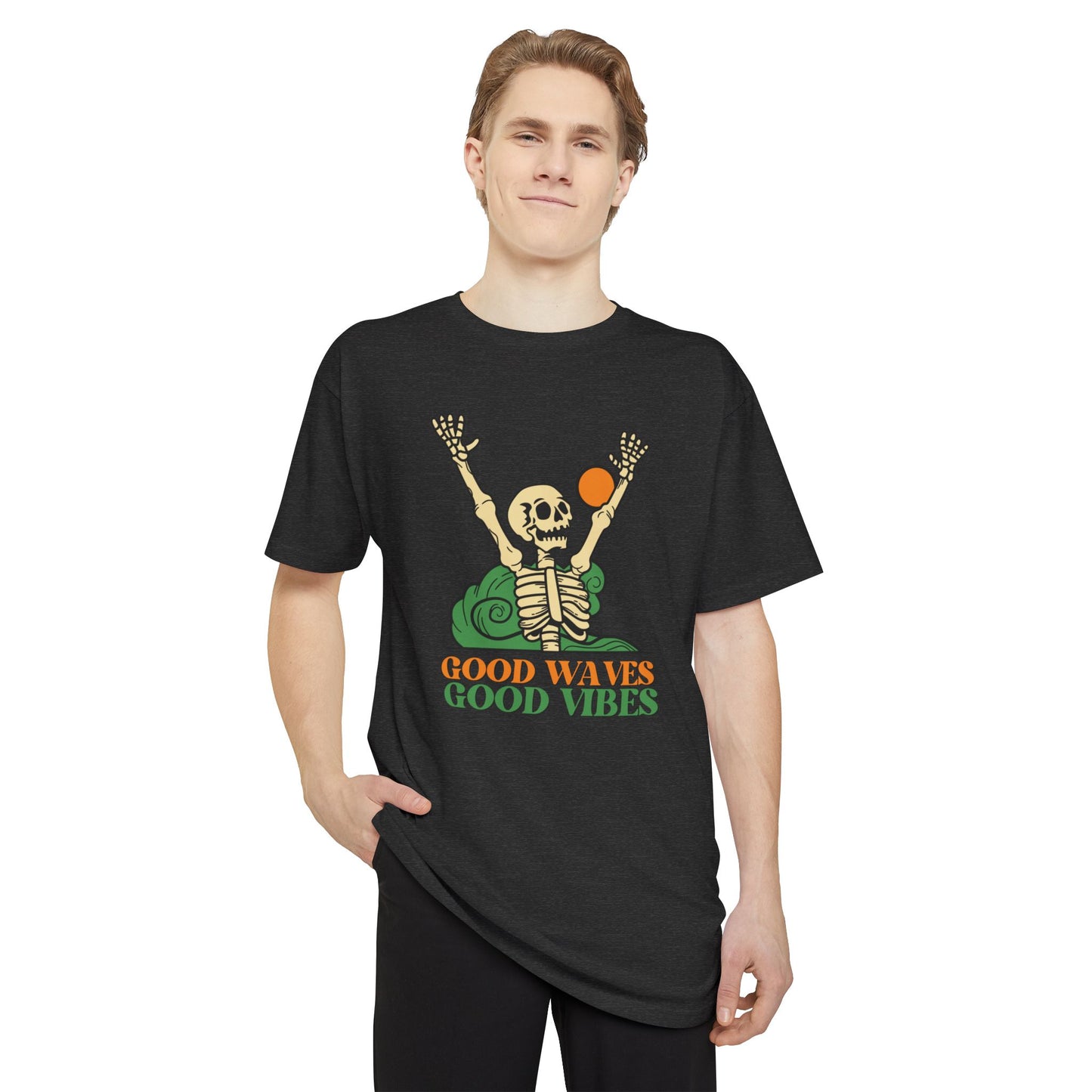 Good Waves Good Vibes Unisex Tee | Casual Summer Shirt, Urban Streetwear, Gift for Beach Lovers, Music Festivals, Adventure Spirit