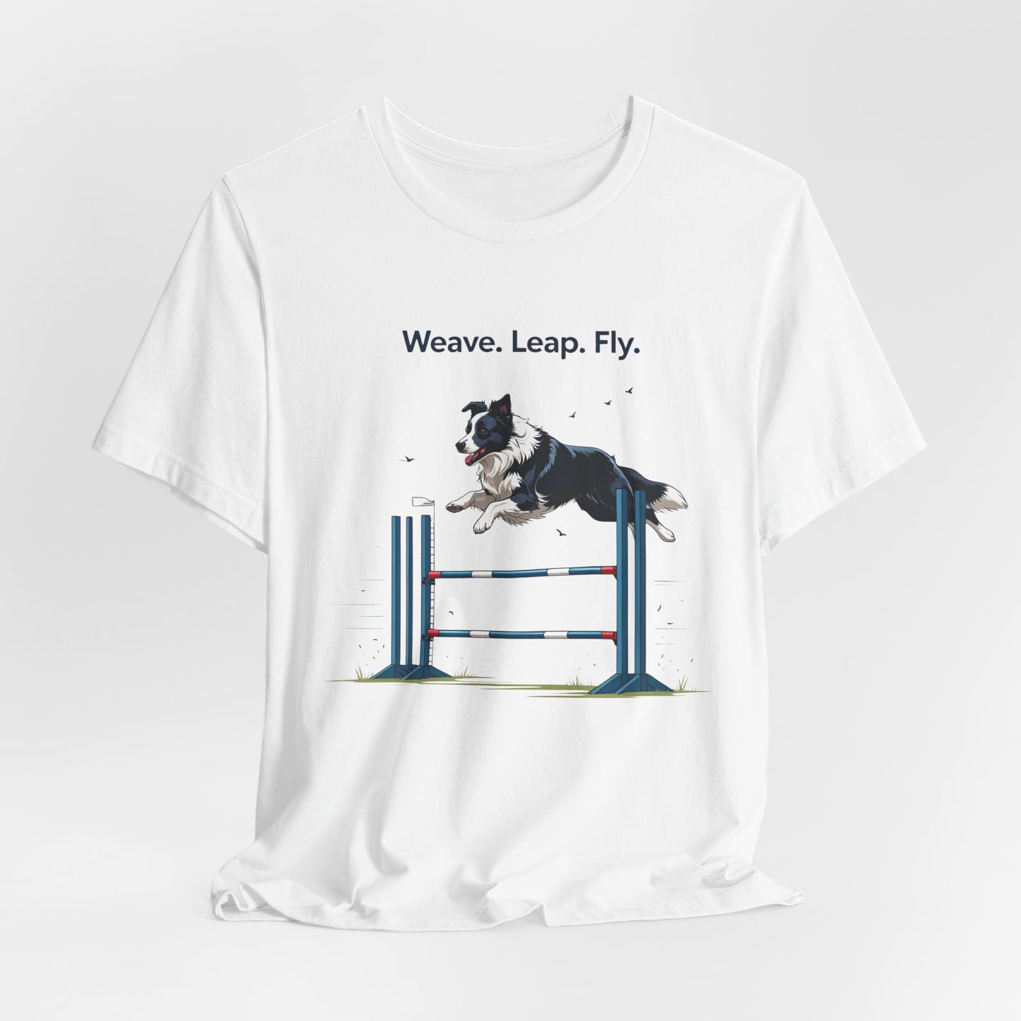 Dog Agility Spirit T-Shirt, Weave Leap Fly Tee, Gifts for Dog Lovers, Pet Enthusiasts, Animal Lovers T-Shirt, Casual Wear, Dog Show Gear
