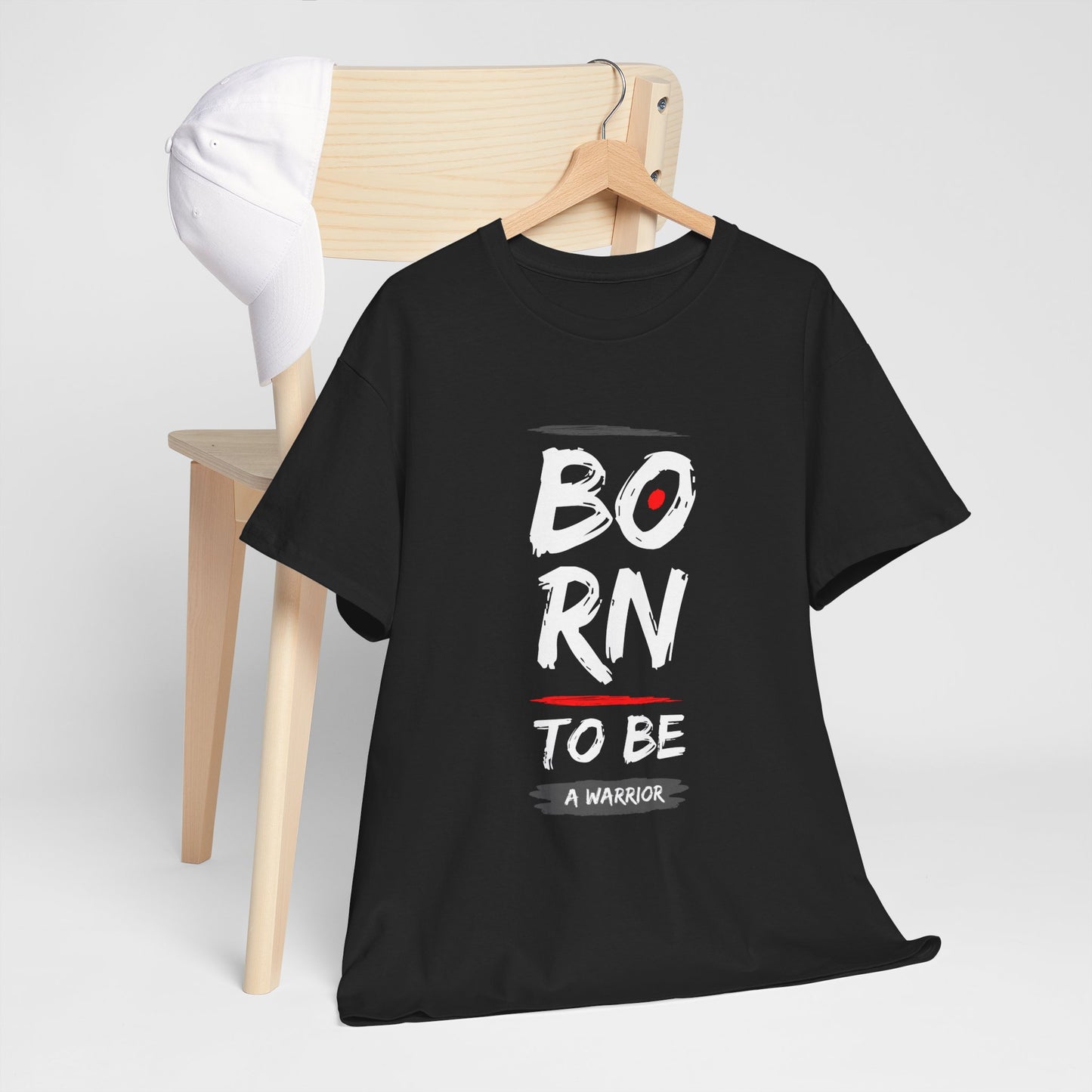 Born to Be a Warrior Unisex Heavy Cotton Tee, Inspirational Shirt for Veterans, Motivational Gift, Fitness Apparel, Casual Wear