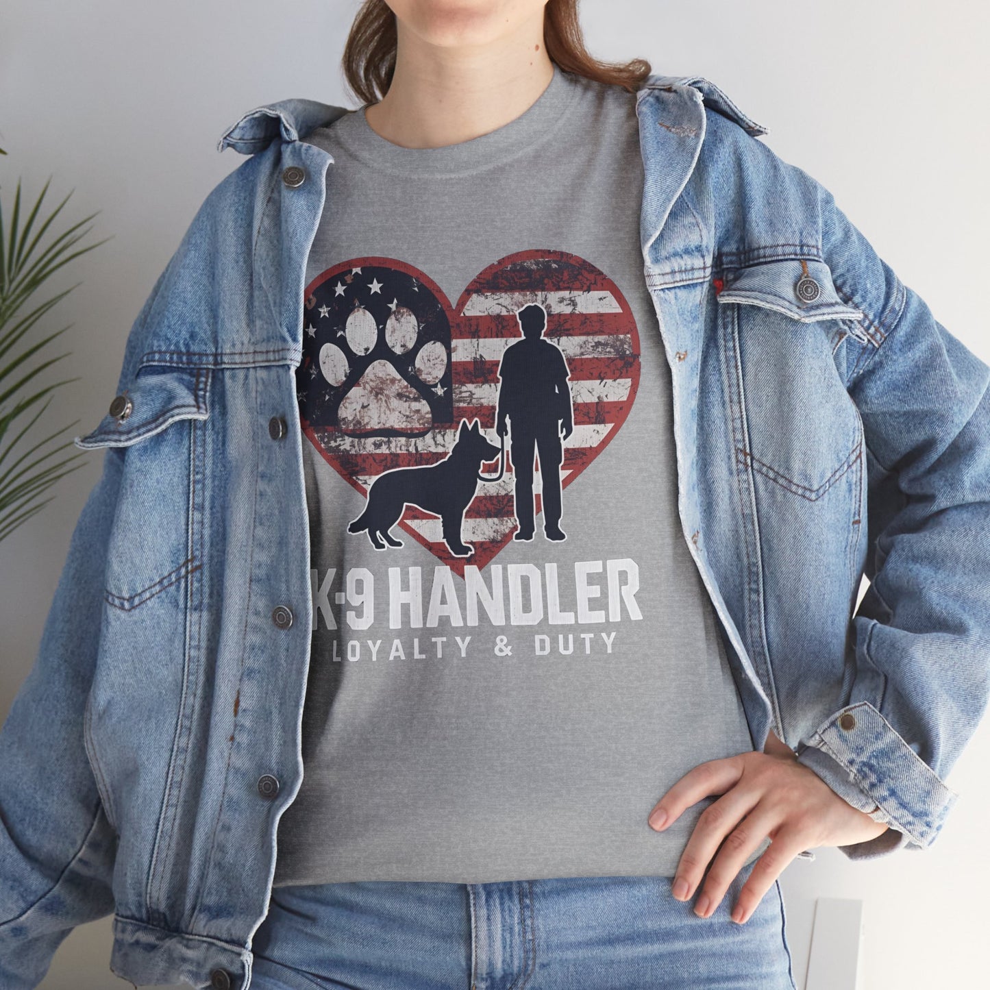 K-9 Handler Heart Tee | Loyalty & Duty T-Shirt | Dog Lover Gift, Police Support Shirt