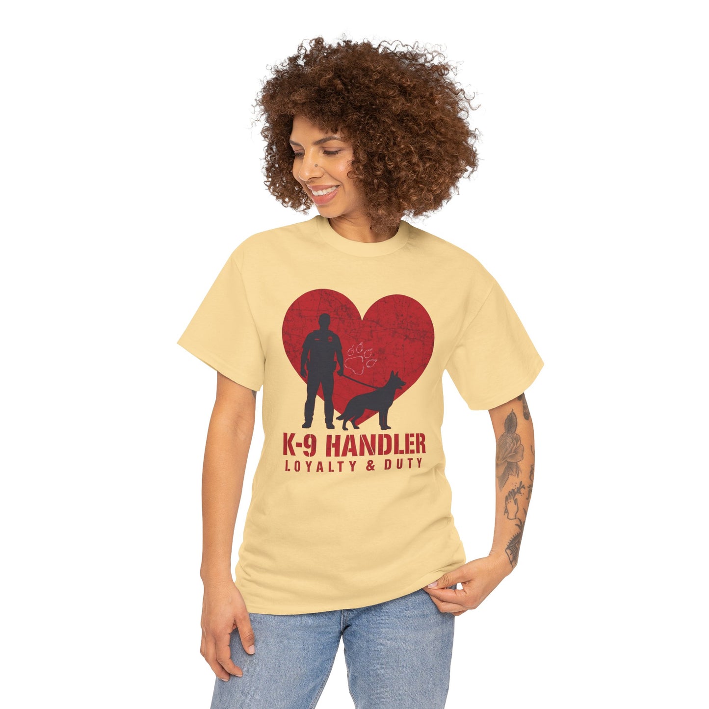 K-9 Handler Heavy Cotton Tee - Loyalty & Duty Shirt, Dog Lover Gift
