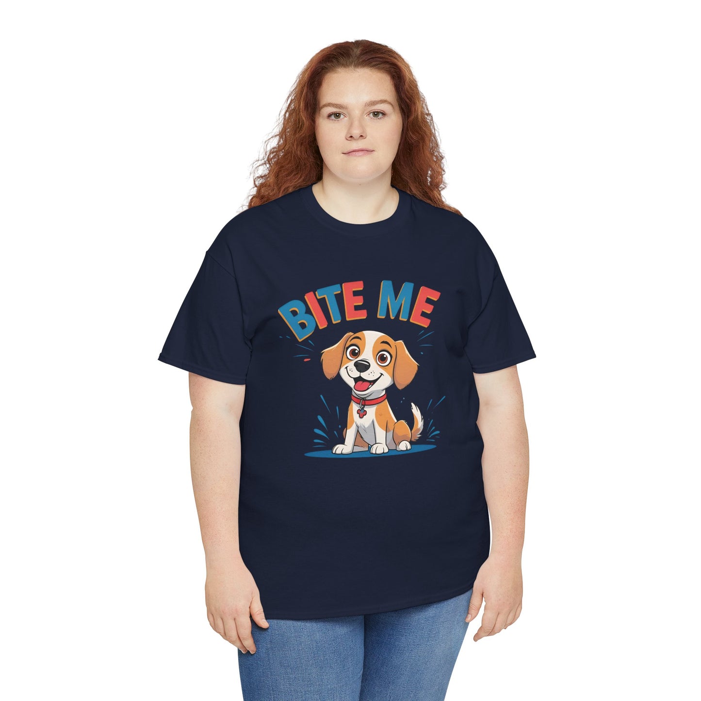 Playful Dog Lover Tee, Bite Me Unisex Cotton T-Shirt for Dog Trainers, Funny Gift for Dog Lovers, Cute Dog Apparel