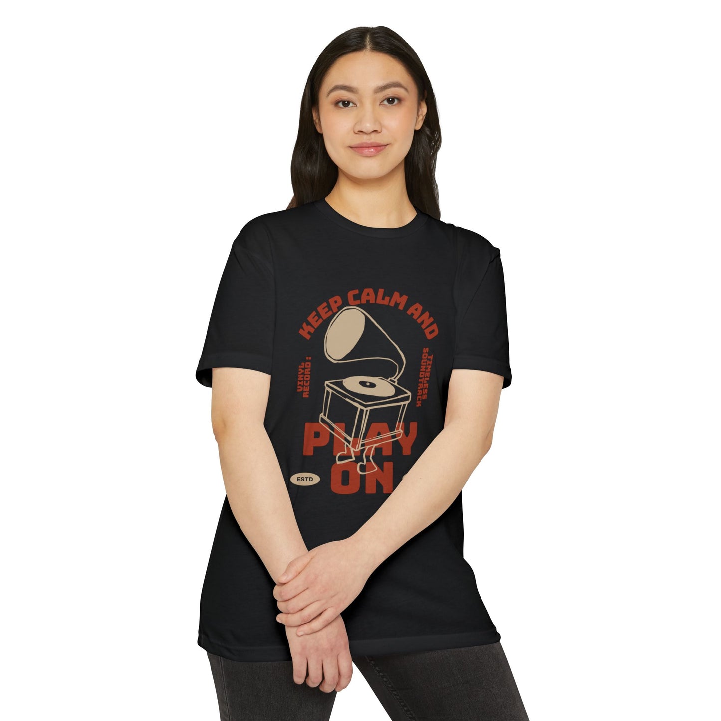 Retro Music Vibe T-Shirt, Unisex Tee, Gift for Music Lovers, Keep Calm and Play On Shirt, Casual Summer Wear, Music Themed Apparel