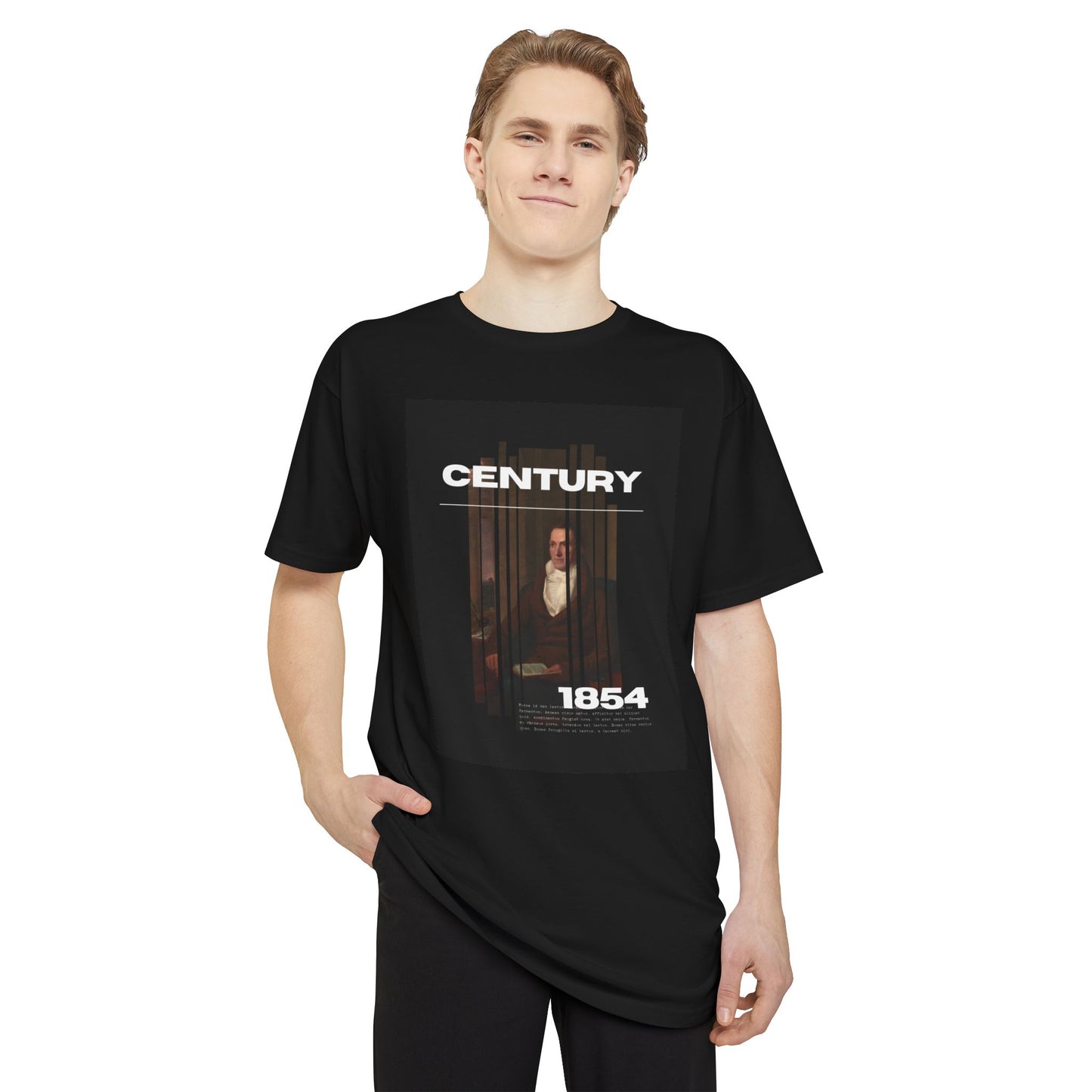 Urban Graphic Tee - Century 1854, Unisex Long Body Tee, Casual Streetwear, Perfect Gift for Art Lovers, Hipster Fashion