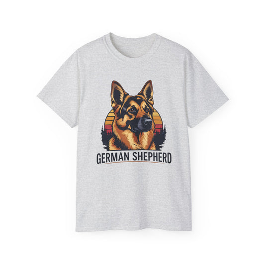German Shepherd Ultra Cotton Tee, Dog Lover Gift, Retro Design, Pet Owner Shirt, Animal Apparel, Birthday Gift, Casual Wear