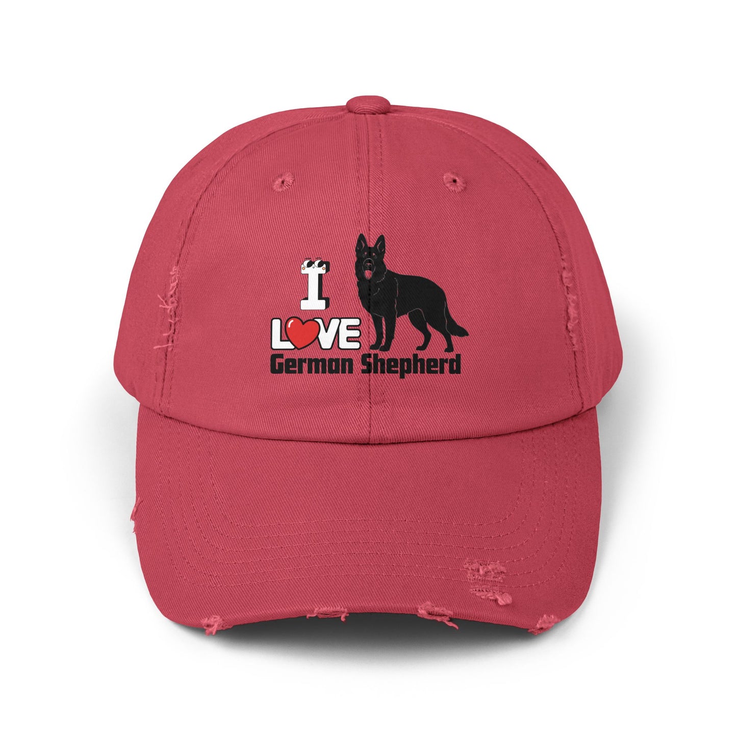 I Love German Shepherd Distressed Cap - Dog Lovers Gift