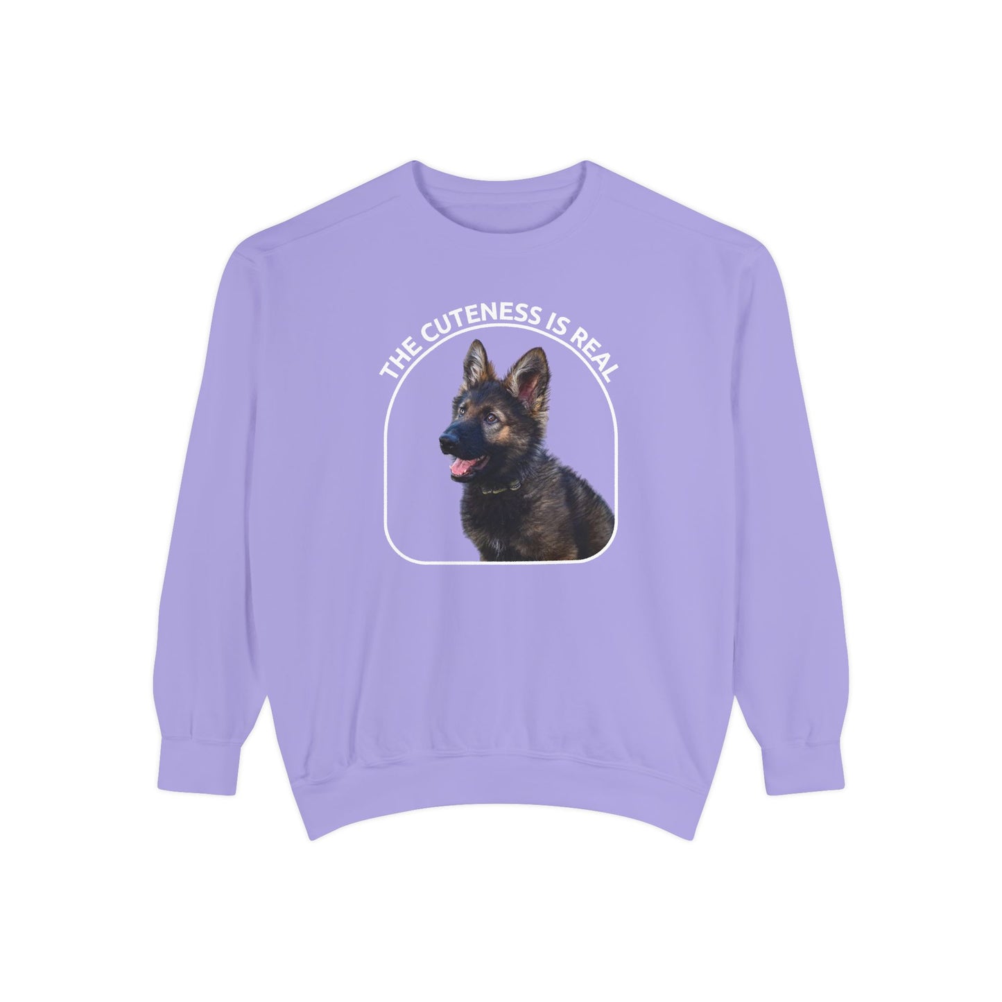 Unisex Dog Lover Sweatshirt With a Cute German Shepherd Puppy and Caption The Cuteness Is Real