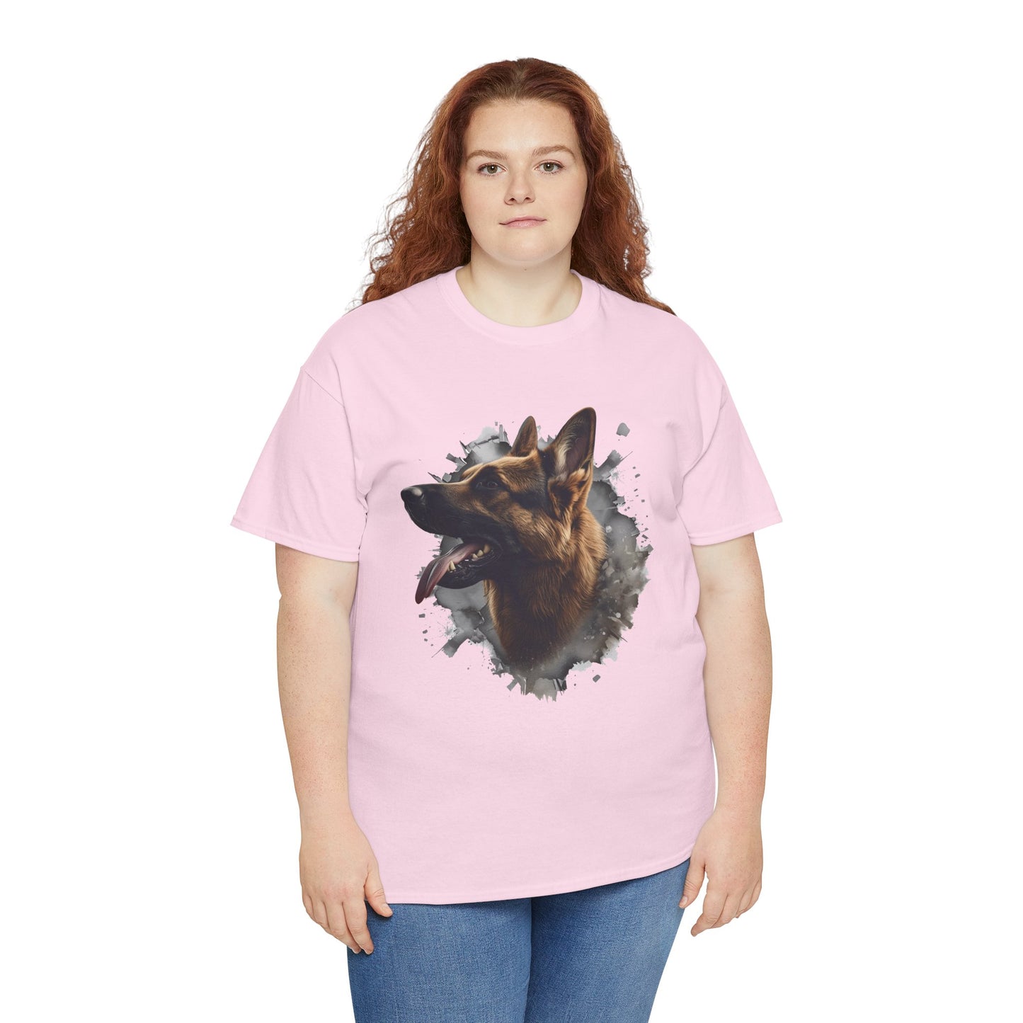 German Shepherd Lover Tee With 3D Design, Unisex Cotton Shirt, Dog T-Shirt, Pet Lovers Gift, Animal Enthusiast Apparel