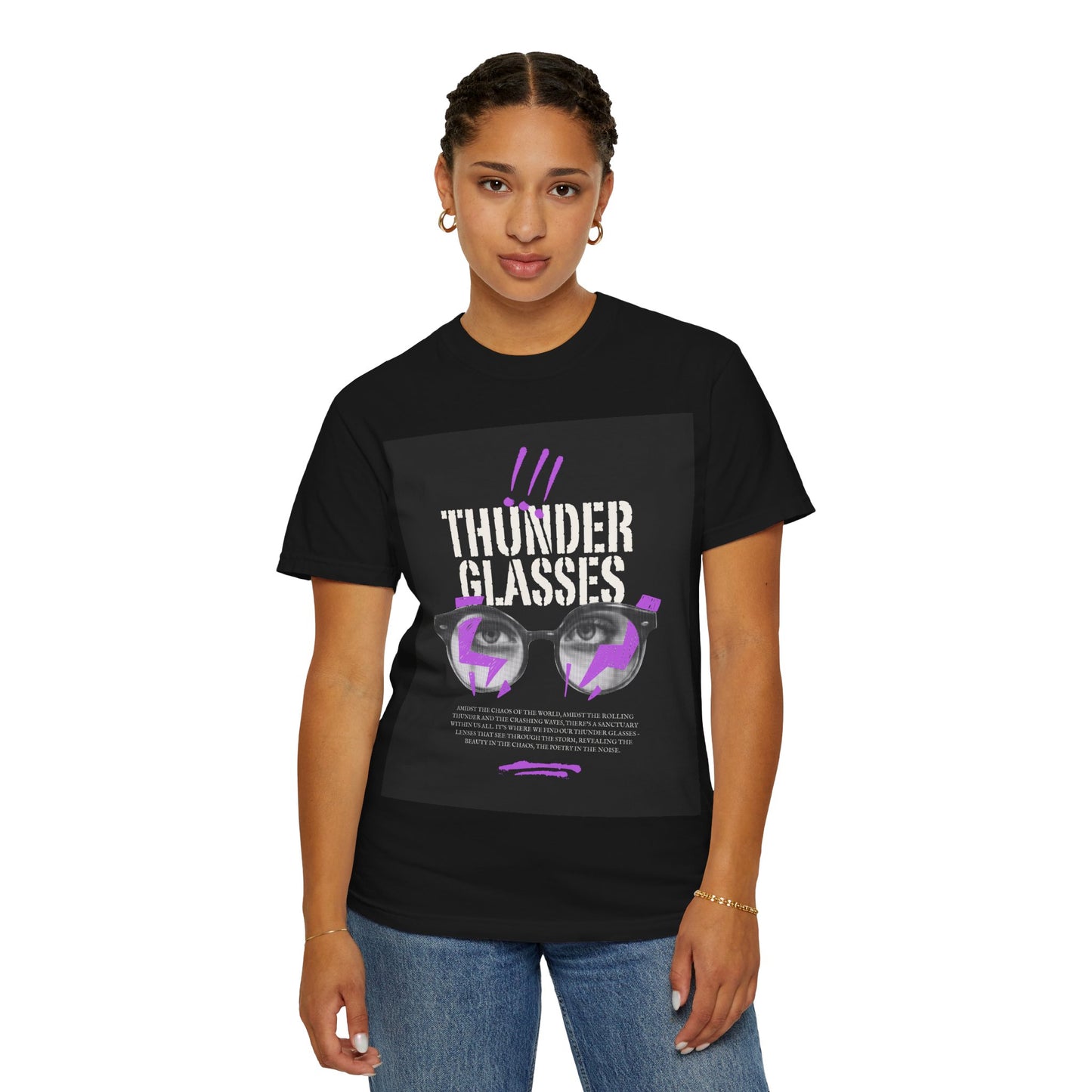 Thunder Glasses Unisex T-Shirt | Retro Graphic Tee for Music Lovers, Gift for Birthdays, Festivals, Unisex Style, Casual Wear