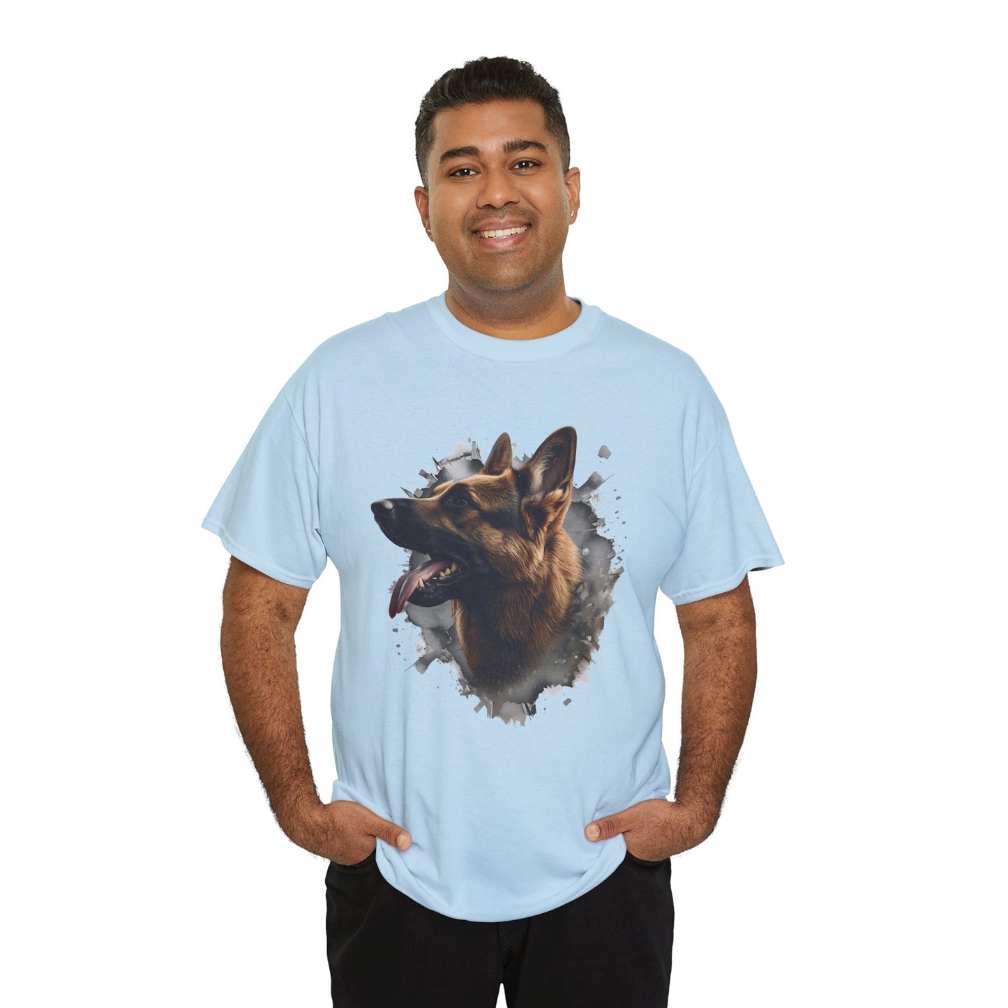 German Shepherd Lover Tee With 3D Design, Unisex Cotton Shirt, Dog T-Shirt, Pet Lovers Gift, Animal Enthusiast Apparel