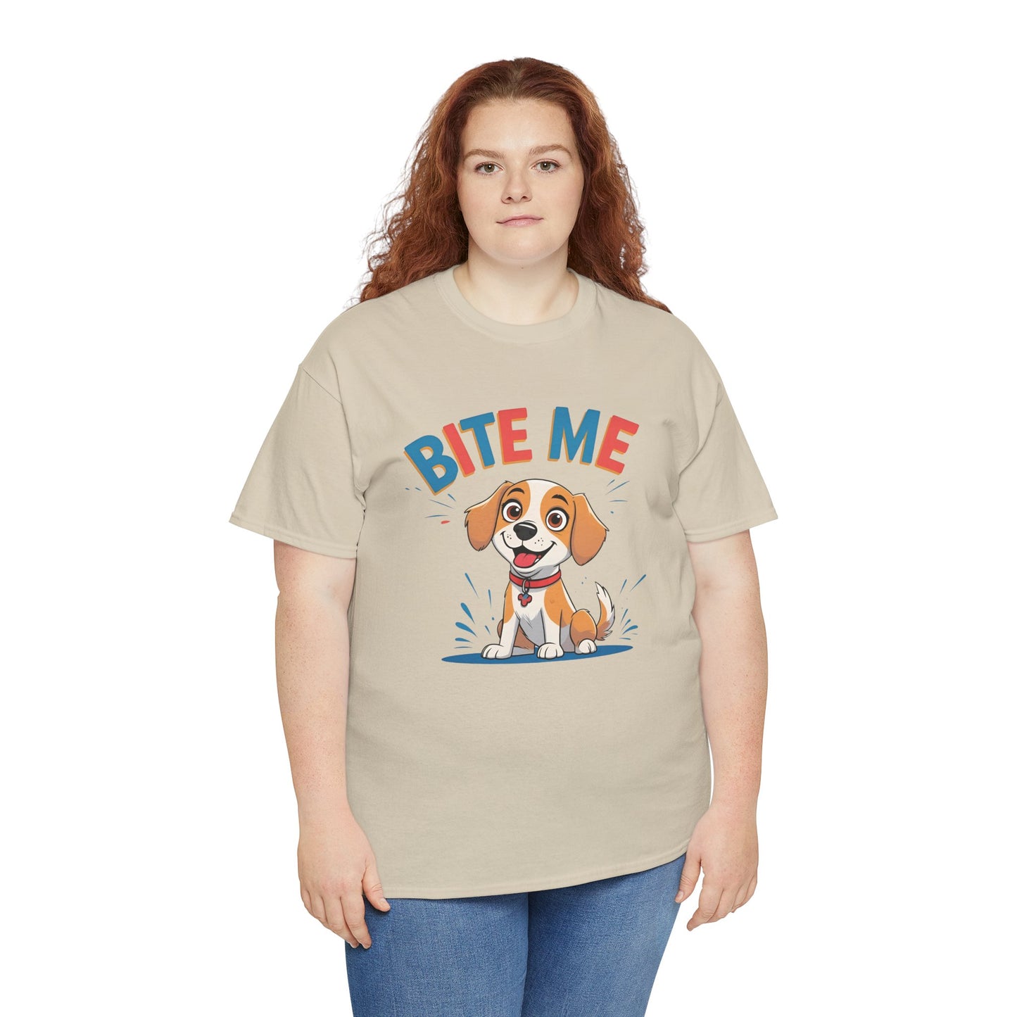 Playful Dog Lover Tee, Bite Me Unisex Cotton T-Shirt for Dog Trainers, Funny Gift for Dog Lovers, Cute Dog Apparel